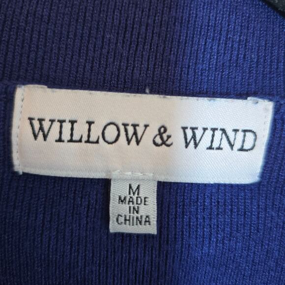 Willow Wind Crop Sweater Womens Size M Navy Polo Old Money Preppy Tenniscore - Picture 7 of 7